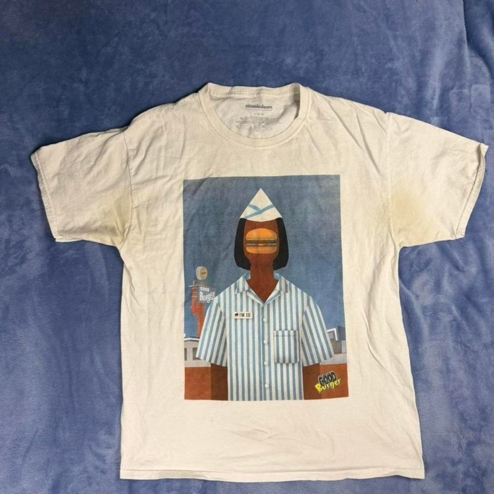 Nickelodeon Good Burger TV Show T-Shirt | White "I'm ED" men  Size L
